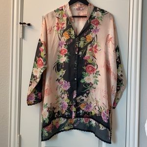 Johnny Was 100% Silk Top Medium